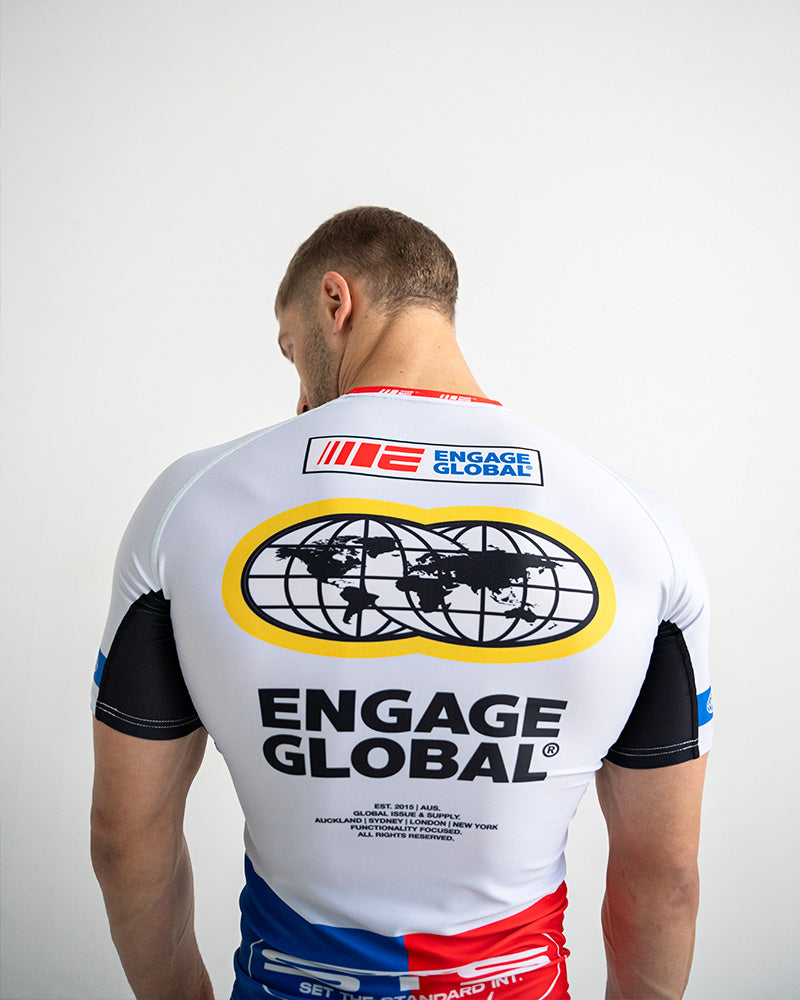 Racer (White) Short Sleeve Rash Guard